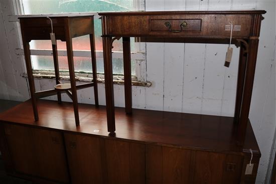 George III mahogany side table and a similar work table